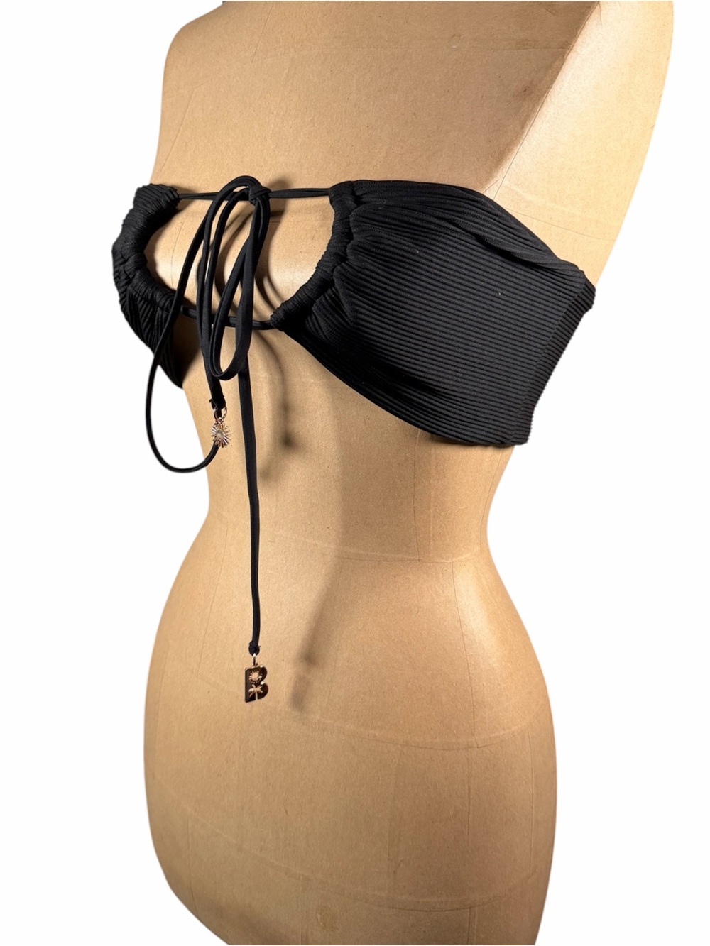 BLACKBOUGH Black Ribbed Strapless Bikini Top